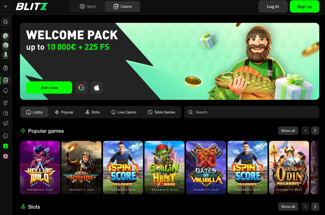 Blitz bet interface